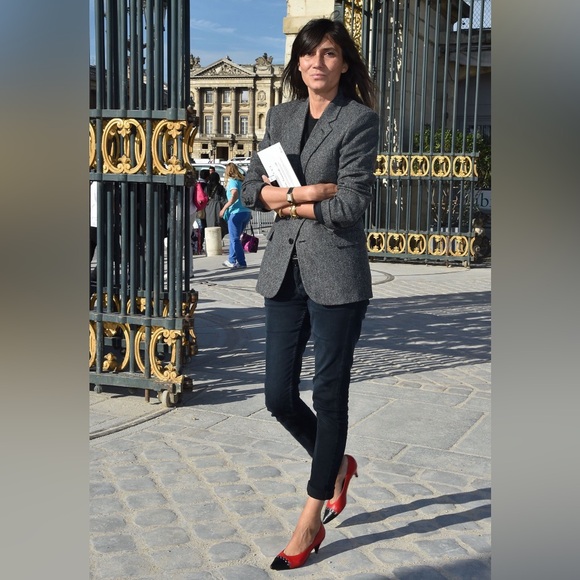 Vintage Palizzio Red Black Leather Pointed Toe Low Heel Pump - Slip On - Size 9N - Picture 3 of 16